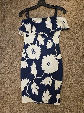 guess blue and white dress I Guess So Mini Dress Blue Polka Dot